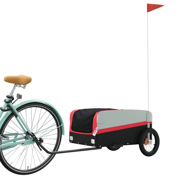 vidaXL Bike Trailer Black and Red 30 kg Iron
