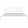vidaXL Metal Bed Frame without Mattress with Headboard White 200x200cm