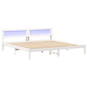 vidaXL Bed Frame with Headboard White 180 x 200 cm Solid Pine Wood