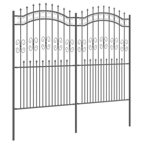 vidaXL Garden Fence Grey 240 x 228 cm Powder-coated steel