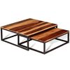 vidaXL Two Piece Nesting Coffee Table Set Solid Acacia Wood