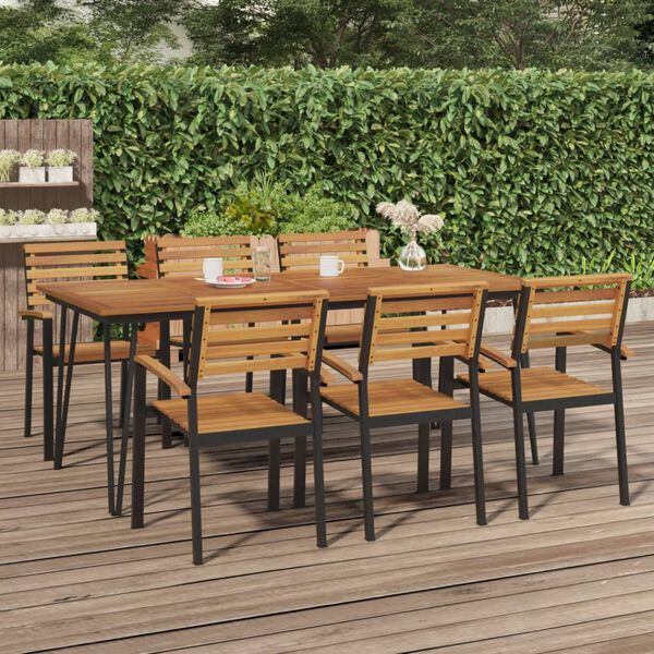 vidaXL Garden Table with Hairpin Legs 200x90x75 cm Solid Wood Acacia