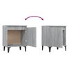 vidaXL Bed Cabinet with Metal Legs Grey Sonoma 40x30x50 cm