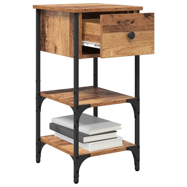 vidaXL Bedside Cabinet Brown 33.5 x 36 x 70 cm Solid Reclaim Wood
