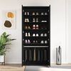 vidaXL Shoe Cabinet Black Oak 80 x 39 x 178 cm Engineered Wood