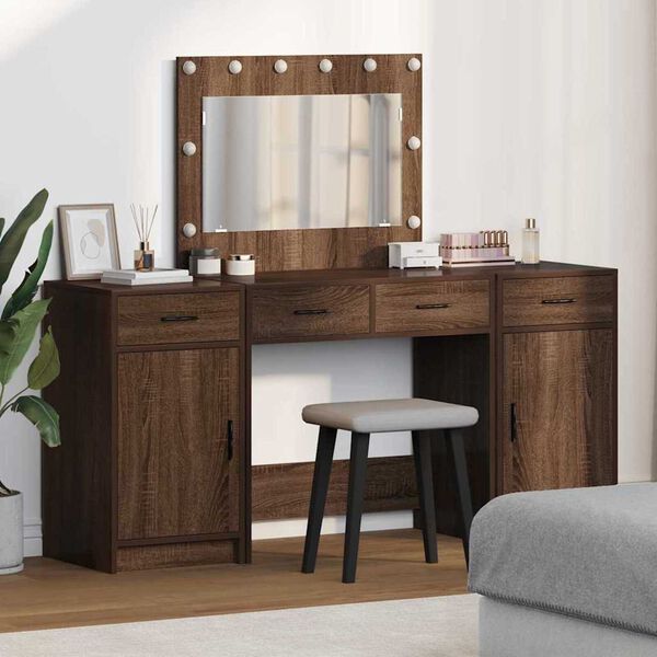 vidaXL Dressing Table 3 pcs Brown 40 x 41 x 75 cm Engineered wood