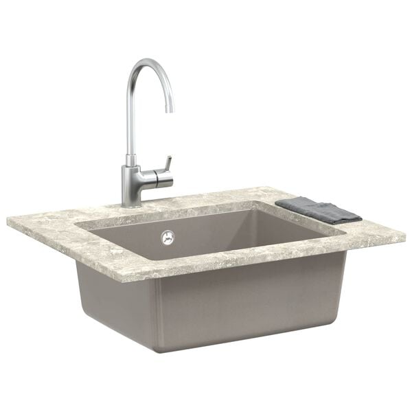 vidaXL Sink Grey 530 x 460 mm 80% Quartz and 20% Resin