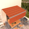 vidaXL Manual Retractable Awning with Blind 4x3m Orange&Brown