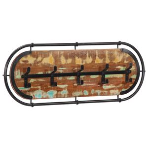 vidaXL Wall-mounted Coat Rack with 5 Hooks Solid Wood Reclaimed