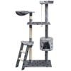 vidaXL Cat Tree | Grey with black paw prints