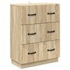 vidaXL Drawer Cabinet Sonoma Oak 66 x 34.5 x 87 cm Engineered Wood