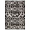 vidaXL Outdoor Flatweave Rug 140x200 cm Black Stripes