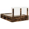 vidaXL Bed Frame Smoked Oak 140 x 190 cm Solid Pine Wood