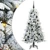 vidaXL Artificial Hinged Christmas Tree White 150 cm PE and PVC
