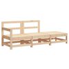 vidaXL 3 Piece Garden Lounge Set with Cushions Solid Wood