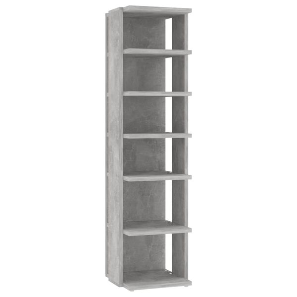 vidaXL Shoe Cabinet Concrete Grey 27.5x27x102 cm Engineered Wood