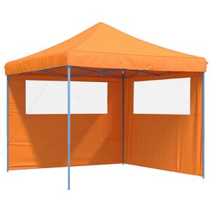 vidaXL Foldable Party Tent Pop-Up with 2 Sidewalls Orange