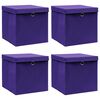 vidaXL Storage Boxes with Lids 4 pcs Purple 32x32x32 cm Fabric