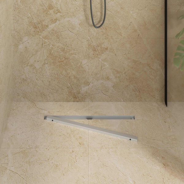 vidaXL 360&deg; Shower Drain with Slim Model Silver 60 cm
