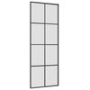 vidaXL Sliding Door with Hardware Set Black 76x205 cm ESG Glass