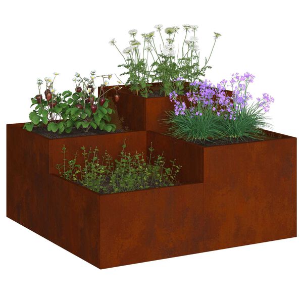 vidaXL Garden Planter Rusty 80 x 80 x 48 cm Weathering Steel
