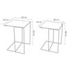 Rousseau 2 Piece Side Table Set Ospera Metal Black and Grey