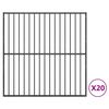 vidaXL Dog Playpen 20 Panels Black Galvanised Steel