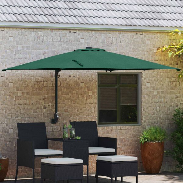vidaXL Garden Parasol Green 248.5 x 247.5 x 160 cm Polyester and Steel