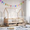 vidaXL Kids Bed Frame with Drawers without Mattress 70x140 cm Solid Wood