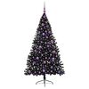 vidaXL Artificial Pre-lit Christmas Tree Black 180 cm PVC