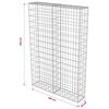 vidaXL Gabion Wall with Covers Galvanised Steel 100x20x150 cm