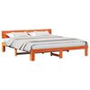 vidaXL Bed Frame with Headboard Wax Brown 180 x 200 cm Solid Pine Wood