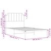 vidaXL Metal Bed Frame without Mattress with Headboard White 100x190cm