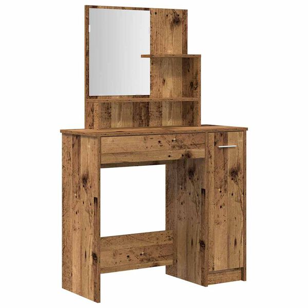 vidaXL Dressing Table Set Old Wood Engineered Wood