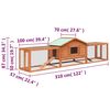 vidaXL Rabbit Hutch Solid Pine & Fir Wood 310x70x87 cm