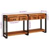 vidaXL Console Tables 2 pcs Brown 160 x 33 x 75 cm Solid Acacia wood