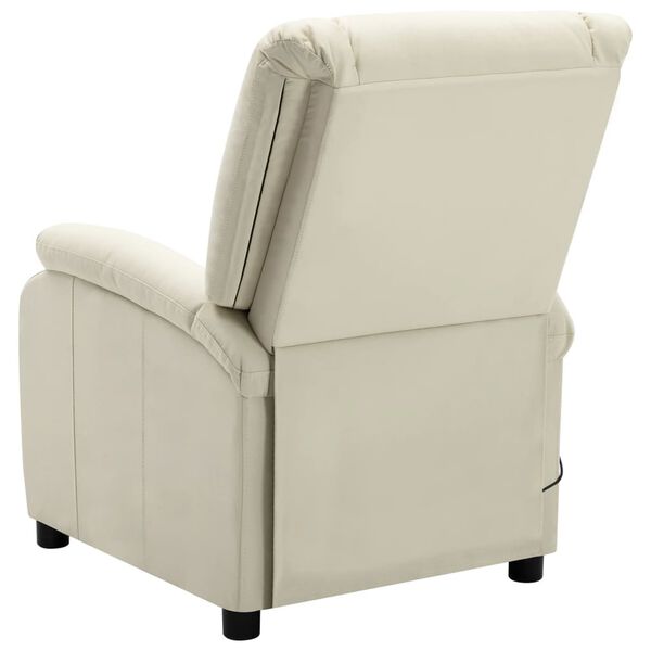 vidaXL Massage Chair Cream White Faux Leather