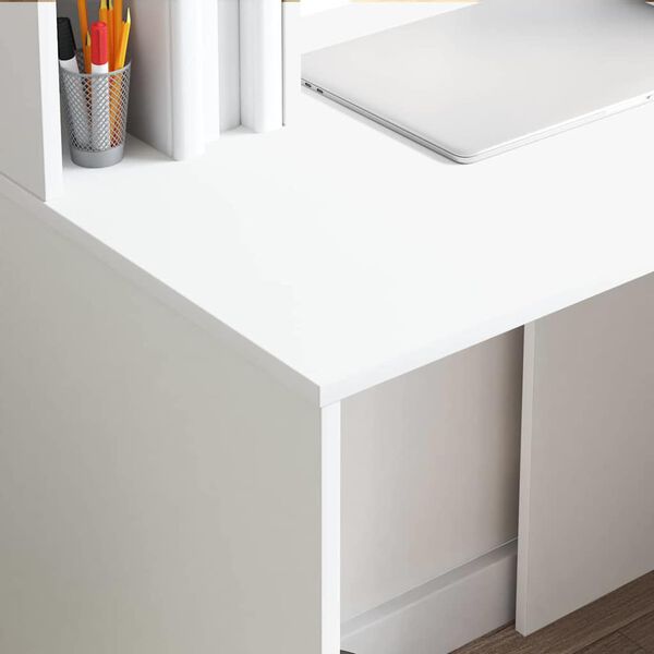 vidaXL Desk with Shelf White 91 x 50 x 149 cm Engineered Wood