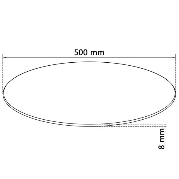 vidaXL Table Top Tempered Glass Round 500 mm