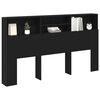 vidaXL Headboard Cabinet Black Oak 180 x 19 x 103.5 cm Engineered Wood