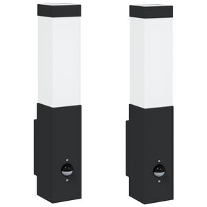 vidaXL Outdoor Wall Lights 2 pcs Black 10.5 x 6 x 35 cm