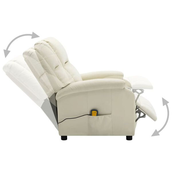 vidaXL Massage Chair Cream White Faux Leather
