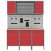 vidaXL Work Cabinet with Drawer 7 pcs Red Engineered Wood and Steel