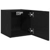 vidaXL Wall Mounted TV Cabinet 2 pcs Black Oak Engineered Wood