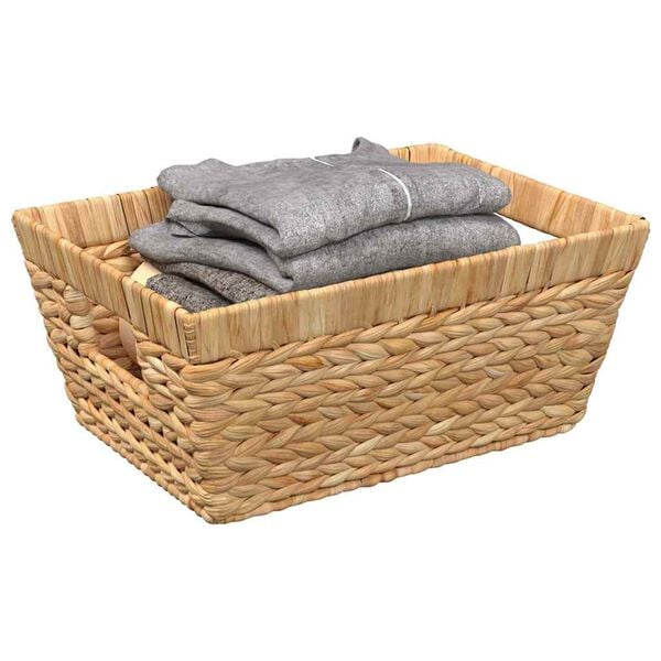 vidaXL Storage Baskets 2 pcs Natural 38 x 28 x 15 cm Water hyacinth