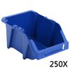 vidaXL 250 pcs Stackable Storage Bins 103x165x76 mm Blue
