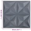 vidaXL Wall Panels 24 pcs Origami Grey 50 x 50 cm XPS Foam