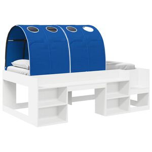 vidaXL Bed Frame with Tunnel 3 pcs White and Blue Engineered Wood