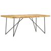 vidaXL Dining Table | Natural brown and black | Solid mango wood, steel