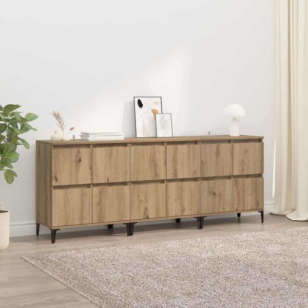 vidaXL Sideboards 3 pcs Artisan Oak 60 x 35 x 70 cm Engineered Wood